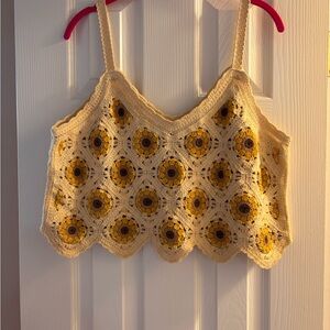 Sunflower Crochet Crop Top